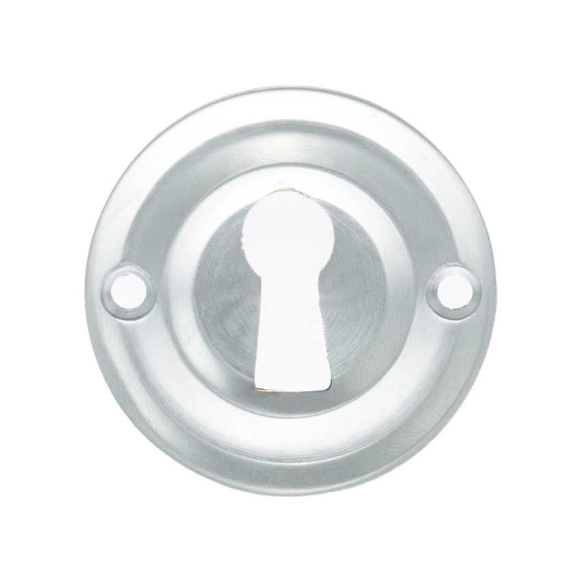 Old English Key Hole Escutcheon in Satin Chrome - OERKESC