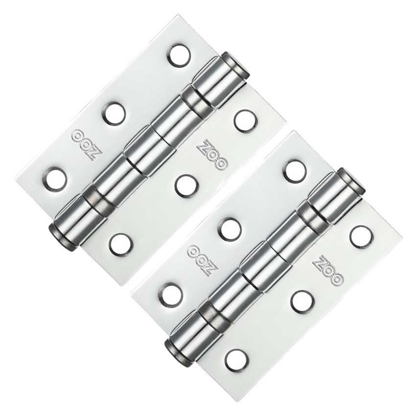 3" (76mm) Polished Chrome Ball Bearing Hinges - ZHS32CP