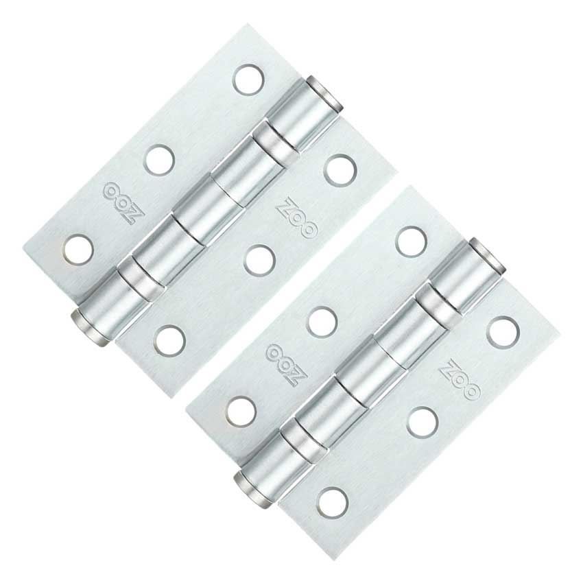 3" (76mm) Satin Chrome Ball Bearing Hinges - ZHS32SC