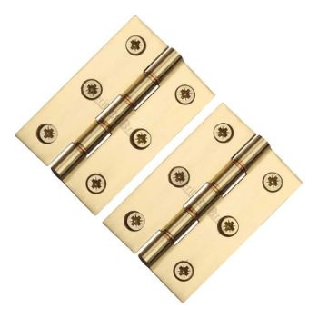 3" (76mm) Polished Brass DP Washered Door Hinges - PR88-400-PB 3" (76mm) Polished Brass DP Washered Door Hinges - PR88-400-PB