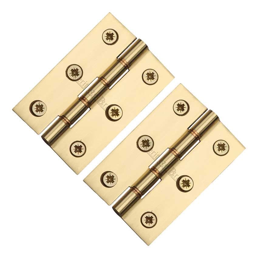 3" (76mm) Polished Brass DP Washered Door Hinges - PR88-400-PB