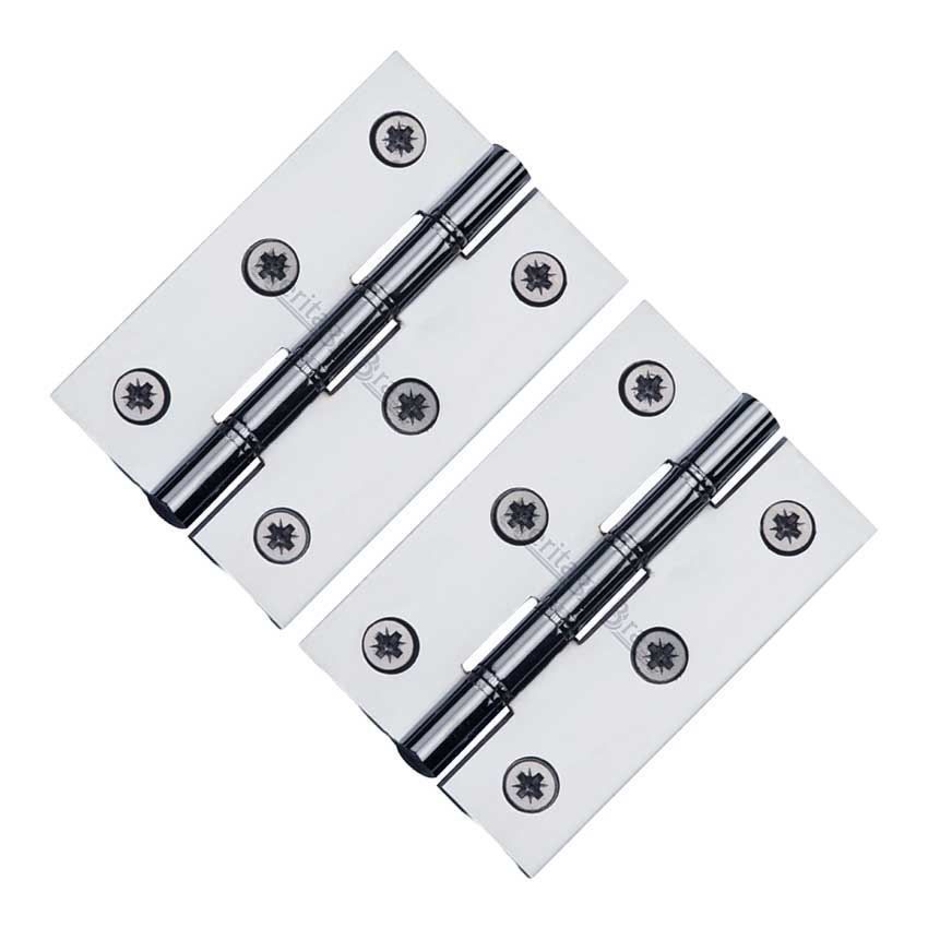 3" (76mm) Polished Chrome DP Washered Door Hinges - PR88-400-PC