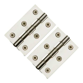 3" (76mm) Polished Nickel DP Washered Door Hinges - PR88-400-PNF 3" (76mm) Polished Nickel DP Washered Door Hinges - PR88-400-PNF