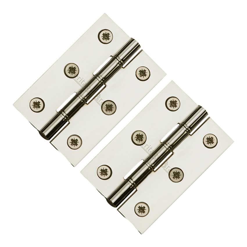 3" (76mm) Polished Nickel DP Washered Door Hinges - PR88-400-PNF