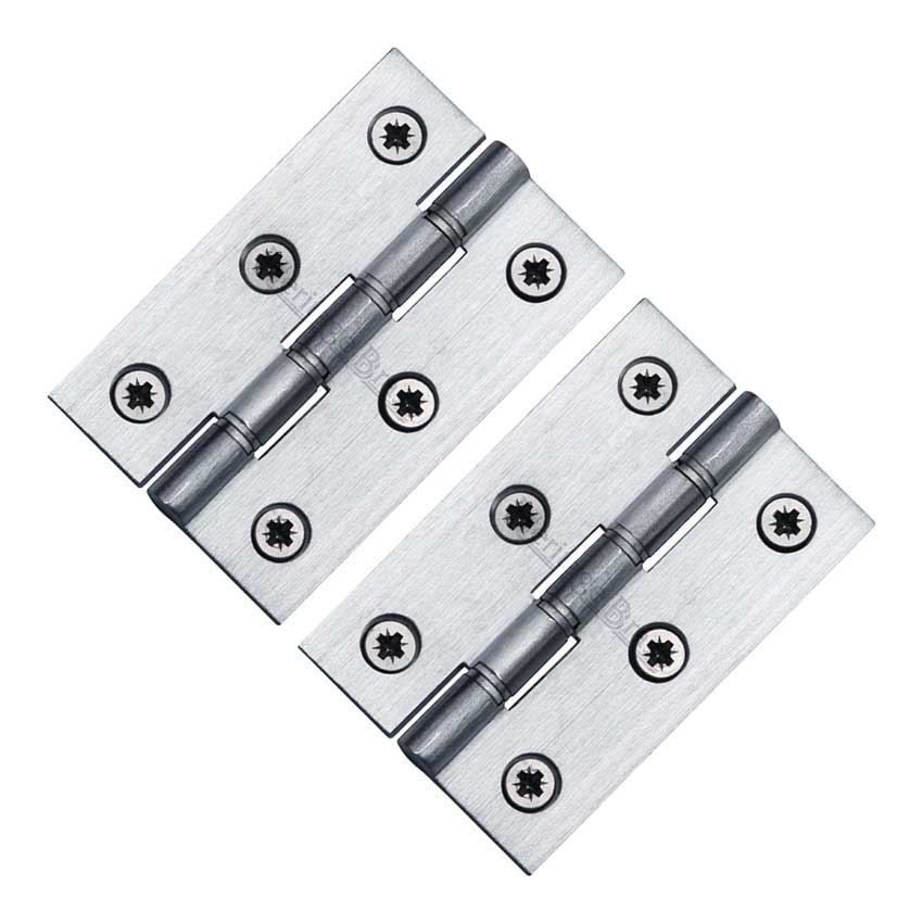 3" (76mm) Satin Chrome DP Washered Door Hinges - PR88-400-SC