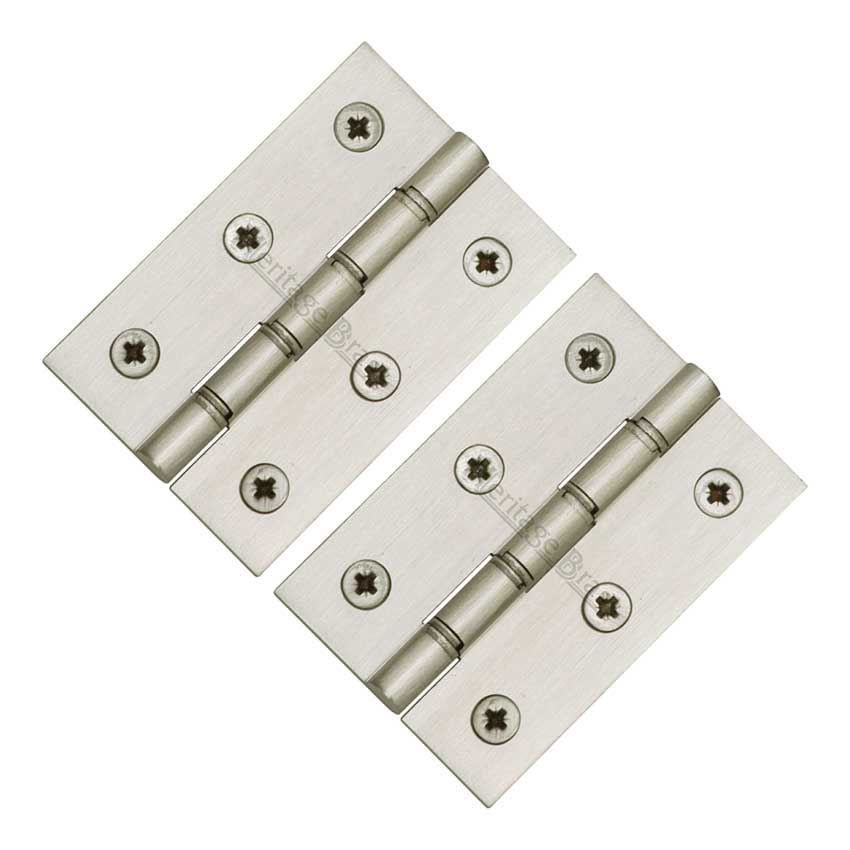 3" (76mm) Satin Nickel DP Washered Door Hinges - PR88-400-SN