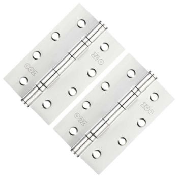 4" x 2.5" Slim Knuckle Bearing Hinges in Polished Stainless Steel - ZHSS63P  4" x 2.5" Slim Knuckle Bearing Hinges in Polished Stainless Steel - ZHSS63P