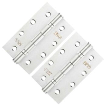 4" x 2.5" Slim Knuckle Bearing Hinges In Satin Stainless Steel - ZHSS63S 4" x 2.5" Slim Knuckle Bearing Hinges In Satin Stainless Steel - ZHSS63S