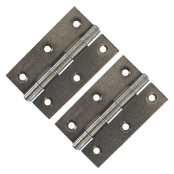 3" Pewter Effect Steel Butt Hinges - 33692
