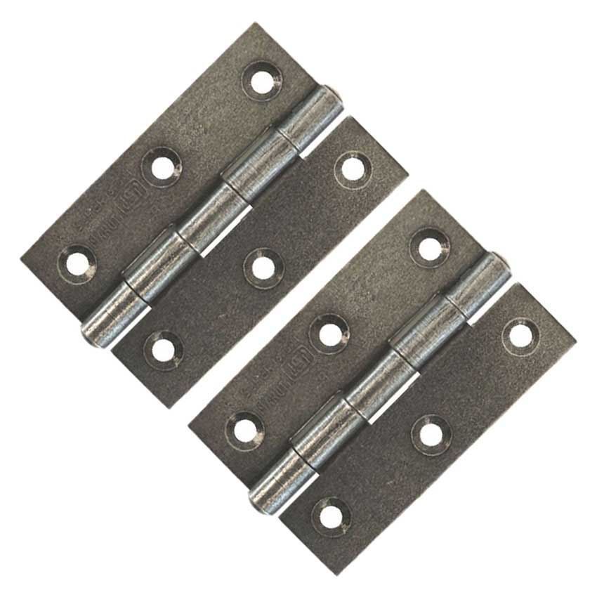 3" Pewter Effect Steel Butt Hinges - 33692