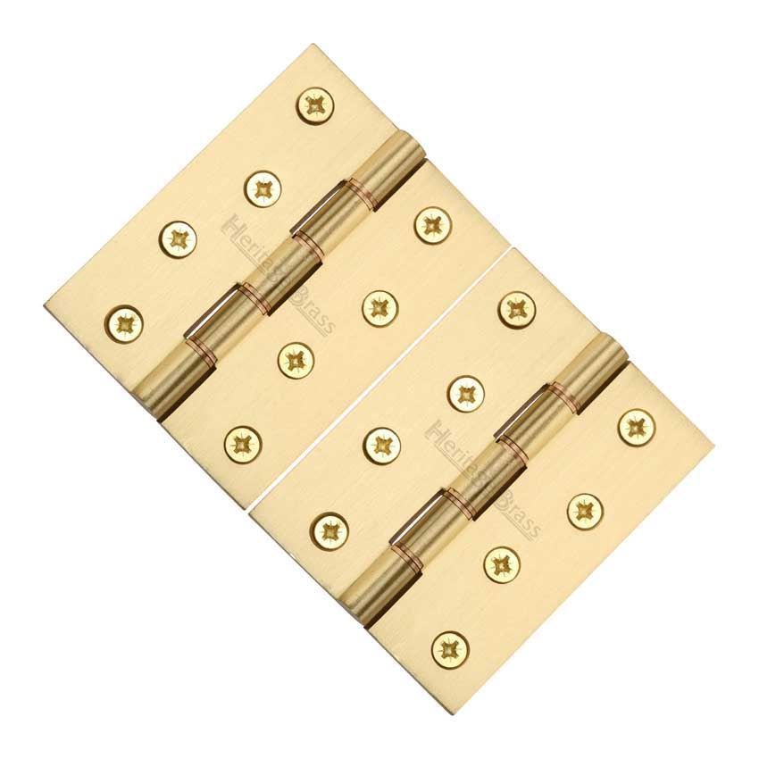 Brass Hinge With Phosphor Washers 4" X 3" Satin Brass Finish - PR88-410-SB