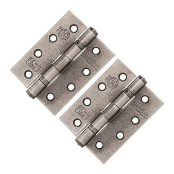 4" (102mm) Grade 13 Distressed Silver Fire Door Hinges - AH1433DS 4" (102mm) Grade 13 Distressed Silver Fire Door Hinges - AH1433DS