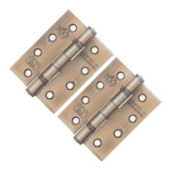 4" (102mm) Grade 13 Matt Antique Brass Fire Door Hinges - AH1433MAB 4" (102mm) Grade 13 Matt Antique Brass Fire Door Hinges - AH1433MAB
