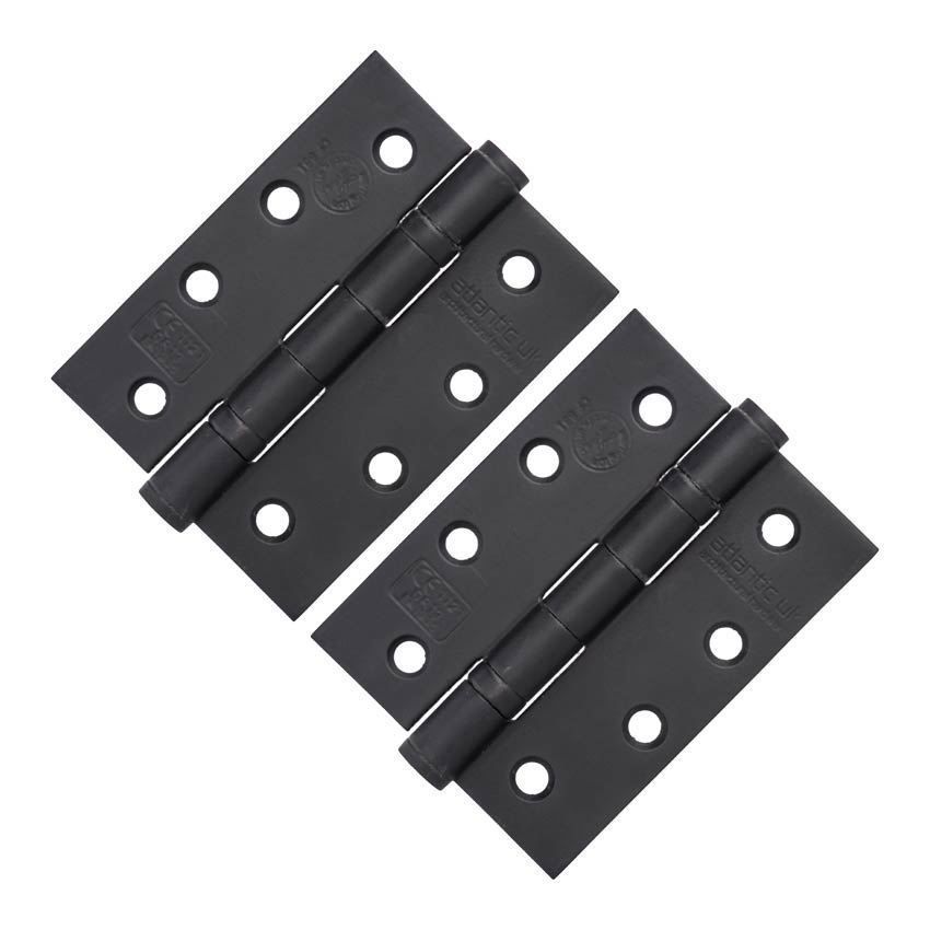 4" (102mm) Grade 13 Matt Black Fire Door Hinges - AH1433MB