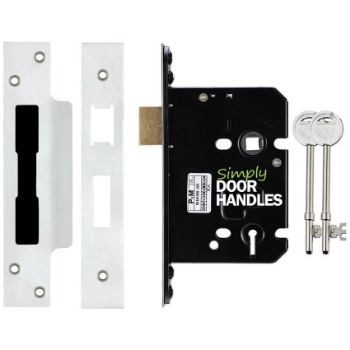 3 Lever Quality Door Sash Lock in Satin Stainless Steel - ZUKS364-76SS