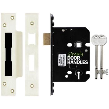 3 Lever Quality Door Sash Lock in Satin Nickel Finish  - ZUKS364-76SN