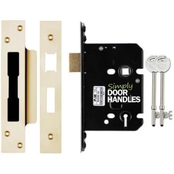 3 Lever Quality Door Sash Lock in Stainless Brass Finish  - ZUKS376PVD