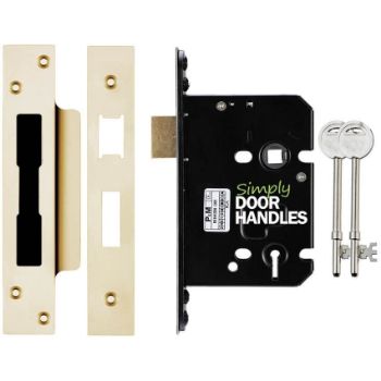 5 Lever Quality Door Lock in Stainless Brass Finish  - ZUKS564PVD