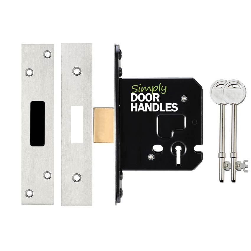 3 Lever Dead Lock In Satin Stainless Steel - ZUKD376SSS