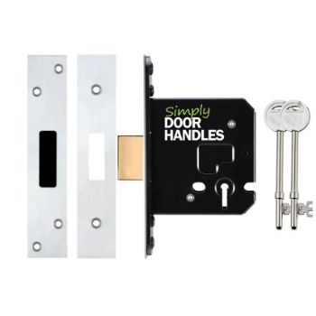 3 Lever Dead Lock In Satin Chrome  - ZUKD376SC