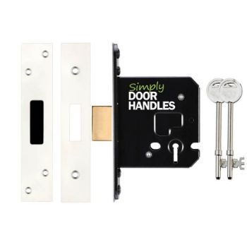 3 Lever Dead Lock In Polished Nickel  - ZUKD376PN