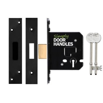 3 Lever Dead Lock In Matt Black - ZUKD376PCB