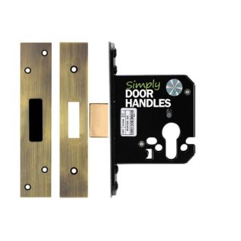 Euro profile cylinder dead lock in antique brass - ZUKD76EPAB