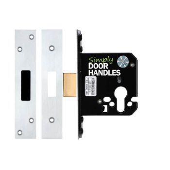 Euro profile cylinder dead lock in satin chrome - ZUKD76EPSC