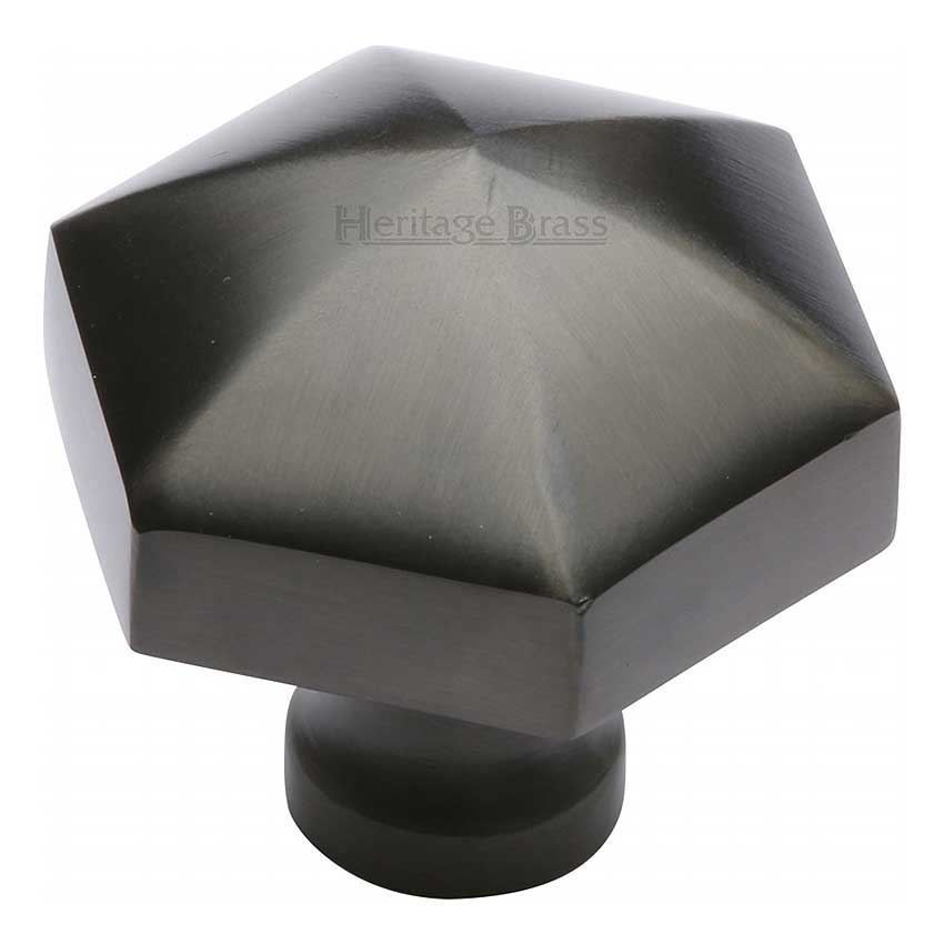 Hexagon Design Cabinet Knob in Matt Bronze Finish - C2238-MB