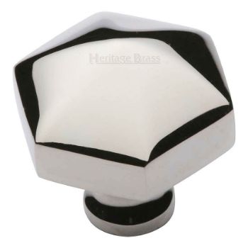 Hexagon Design Cabinet Knob in Polished Nickel Finish - C2238-PNF Hexagon Design Cabinet Knob in Polished Nickel Finish - C2238-PNF