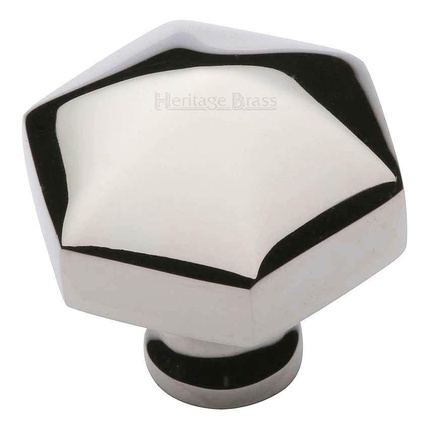 Hexagon Design Cabinet Knob in Polished Nickel Finish - C2238-PNF