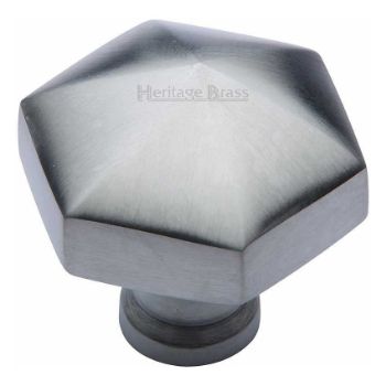 Hexagon Design Cabinet Knob in Satin Chrome Finish - C2238-SC