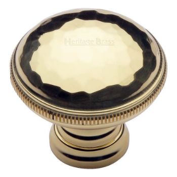 Hand Beaten Design Cabinet Knob in Polished Brass Finish - C4545-PB Hand Beaten Design Cabinet Knob in Polished Brass Finish - C4545-PB