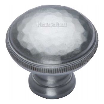 Hand Beaten Design Cabinet Knob in Satin Chrome Finish - C4545-SC Hand Beaten Design Cabinet Knob in Satin Chrome Finish - C4545-SC