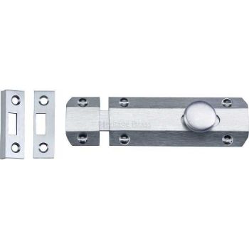 Door Bolt Flat 4" Satin Chrome finish - C1685-4-SC Door Bolt Flat 4" Satin Chrome finish - C1685-4-SC