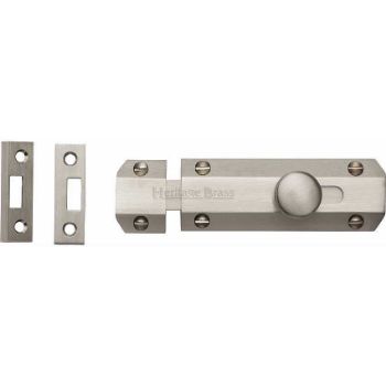 Door Bolt Flat 4" Satin Nickel finish - C1685-4-SN Door Bolt Flat 4" Satin Nickel finish - C1685-4-SN