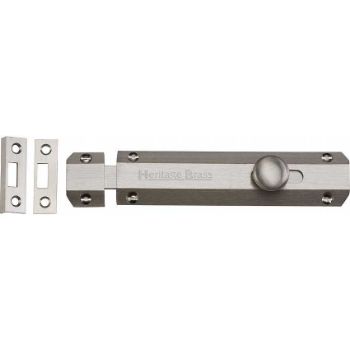 Door Bolt Flat 6" Satin Nickel finish - C1685-6-SN Door Bolt Flat 6" Satin Nickel finish - C1685-6-SN