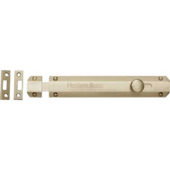 Door Bolt Flat 8" Satin Brass finish - C1685-8-SB Door Bolt Flat 8" Satin Brass finish - C1685-8-SB