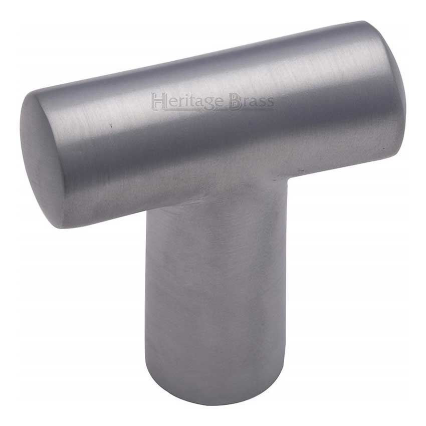 T Shaped Cabinet Knob in Satin Chrome - C2234-SC