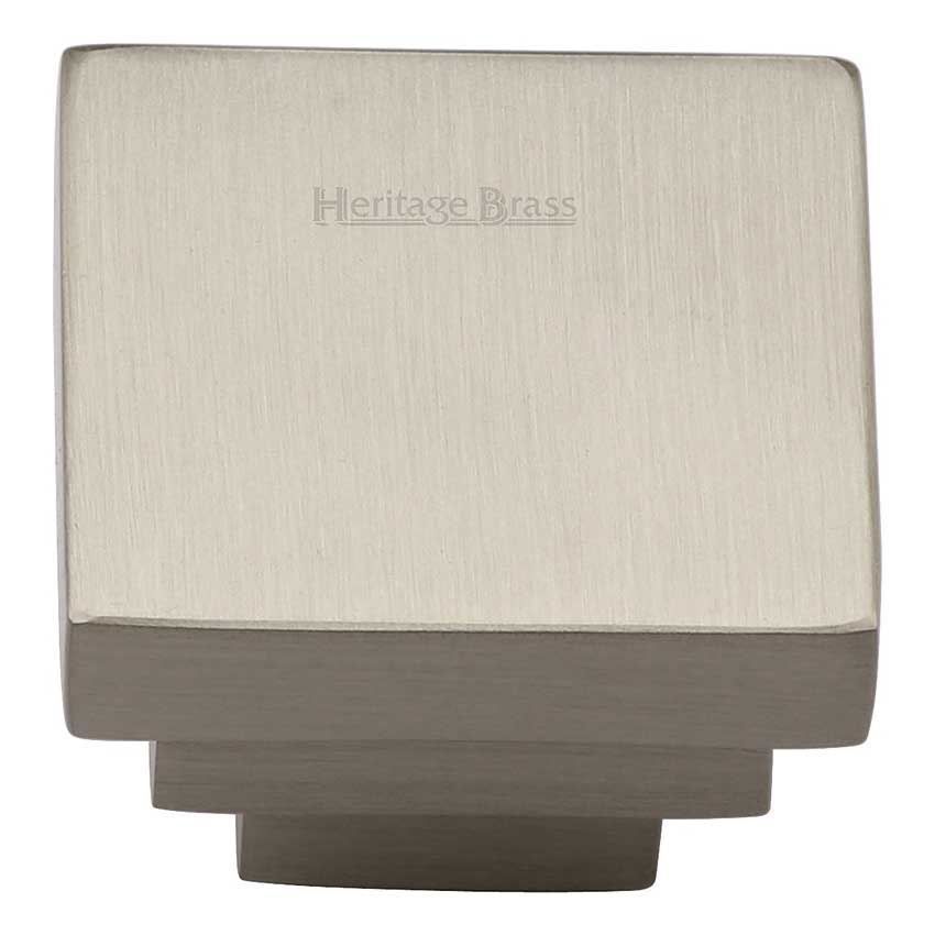 Square Stepped Cabinet Knob in Satin Nickel - C3672-SN