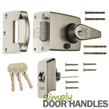 ERA 60mm High Security Nightlatch in Matt Satin Nickel 1930-40-1