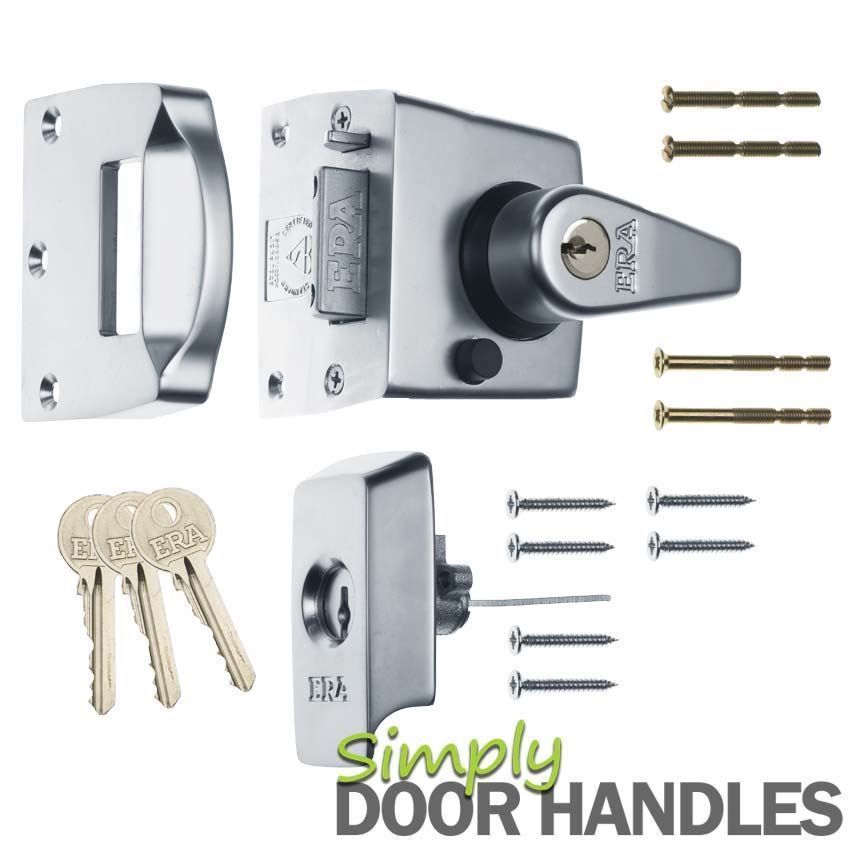 ERA 40mm High Security Nightlatch in Matt Satin Chrome Finish - 1830-35-1