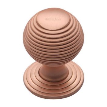 Reeded Design Cabinet Knob in Satin Rose Gold Finish - V973-SRG Reeded Design Cabinet Knob in Satin Rose Gold Finish - V973-SRG