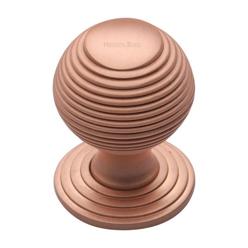 Reeded Design Cabinet Knob in Satin Rose Gold Finish - V973-SRG