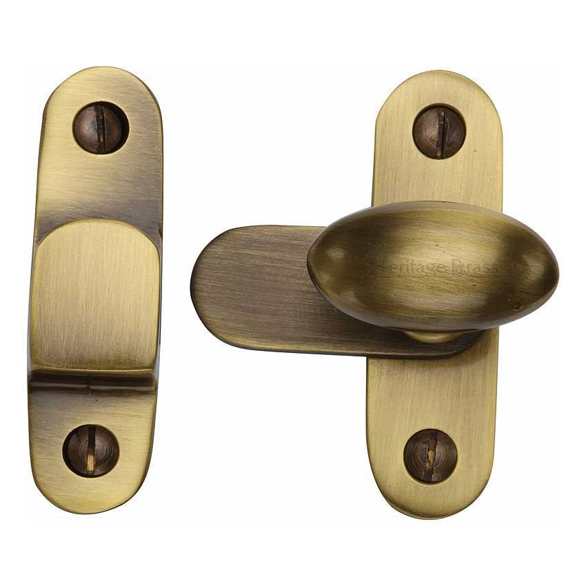 Cabinet Hook & Plate Cabinet Knob in Antique Brass Finish - V1970-AT