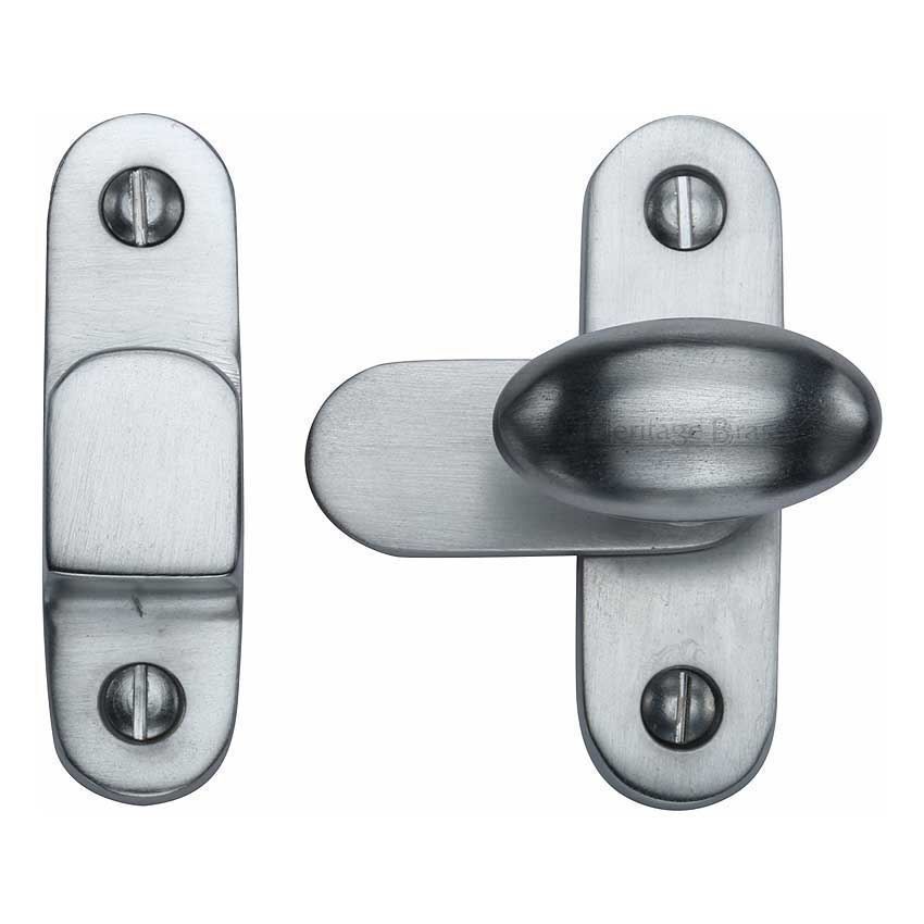 Cabinet Hook & Plate Cabinet Knob in Satin Chrome Finish - V1970-SC