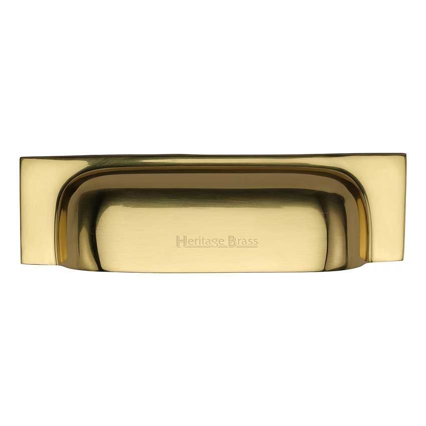 Slim Cup Pull Handle in Polished Brass Finish - C2766-PB