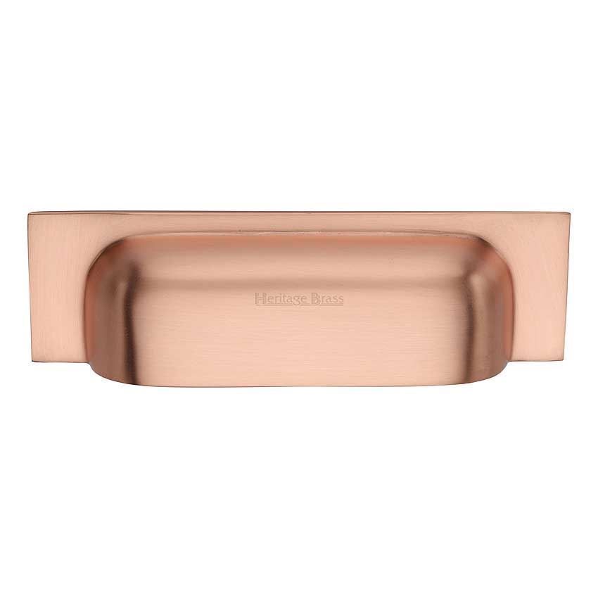 Slim Cup Pull Handle in Satin Rose Gold Finish - C2766-SRG