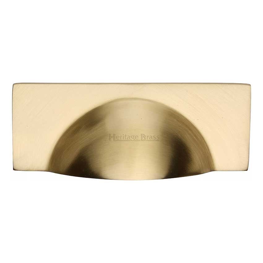 Modern Cup Pull Handle in Satin Brass Finish - C2764-SB