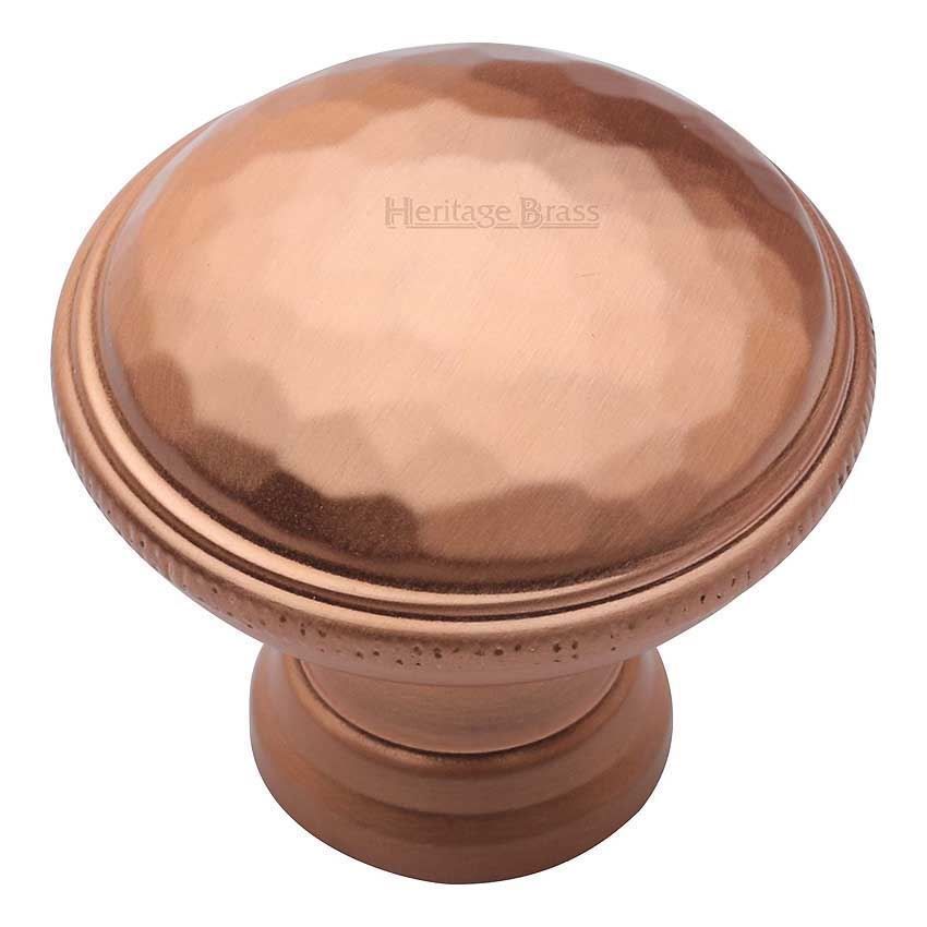 Hand Beaten Design Cabinet Knob in Satin Rose Gold Finish - C4545-SRG